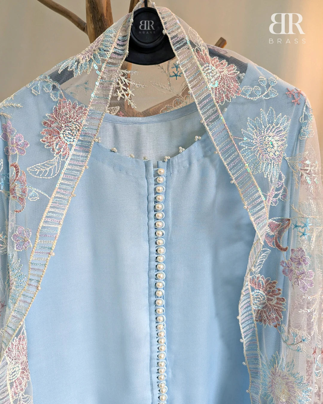 4 Piece Embroidered Chiffon Suit