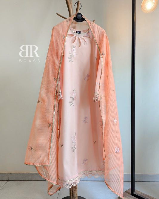 3-Piece Embroidered Cotton Lawn Suit