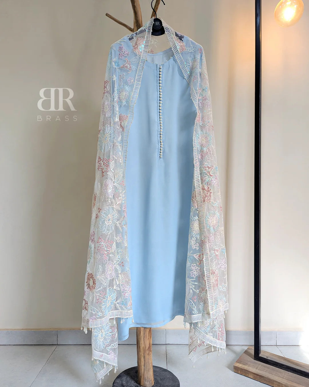 4 Piece Embroidered Chiffon Suit