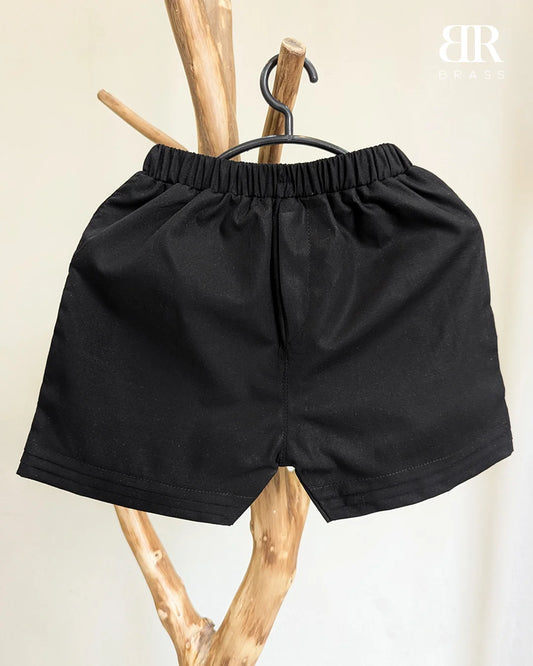 Black Cotton Shorts