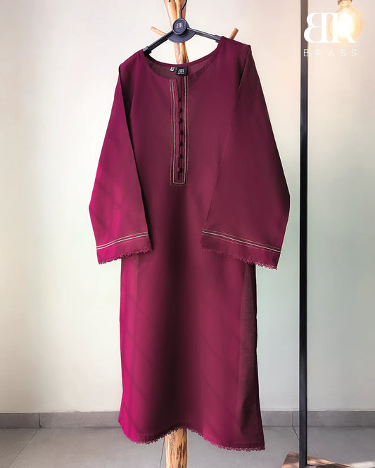Dark Rose – 2 Piece Cotton Lawn Solid Essentials