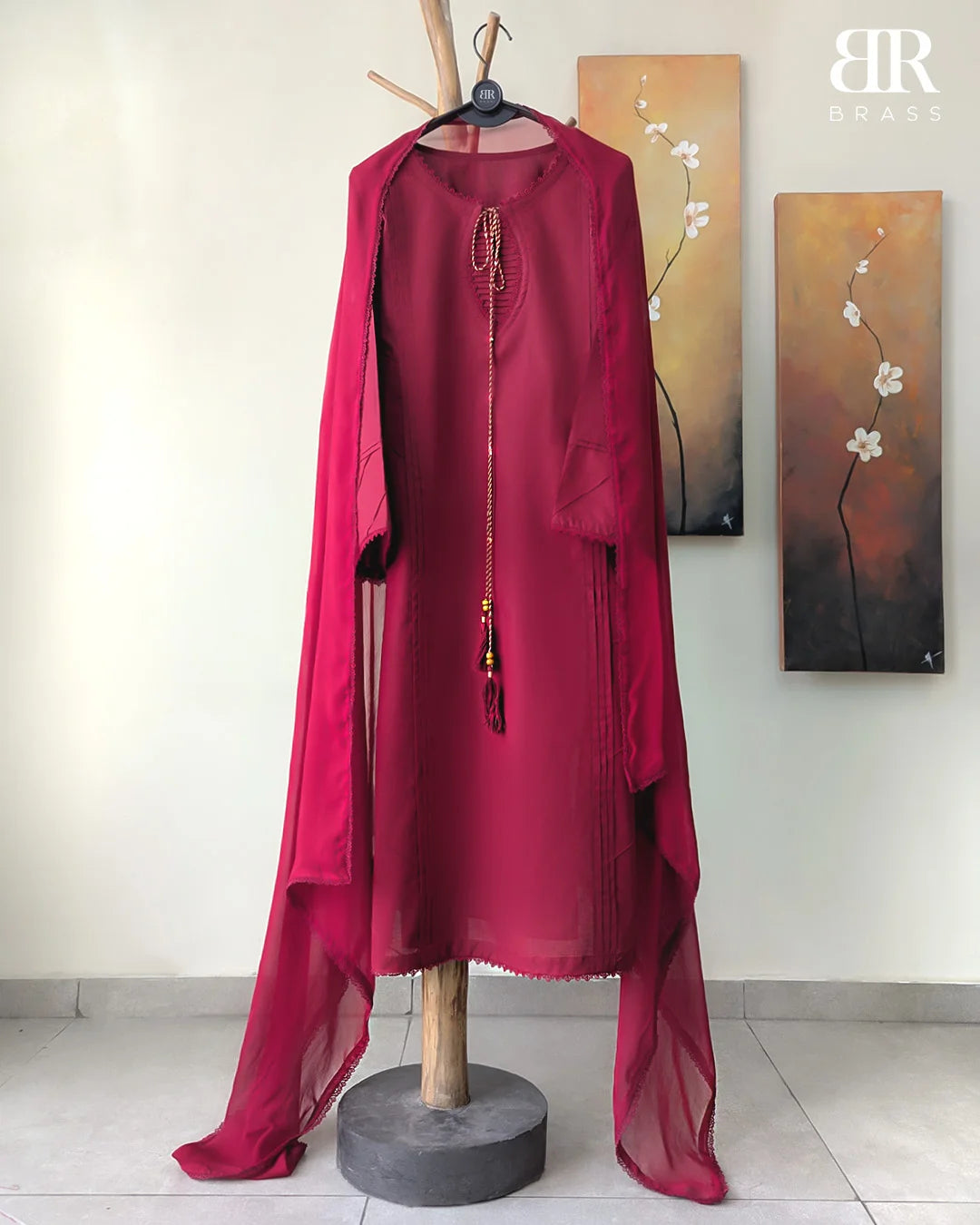 3 - Piece Pure Lawn Suit with Pure Chiffon Dupatta