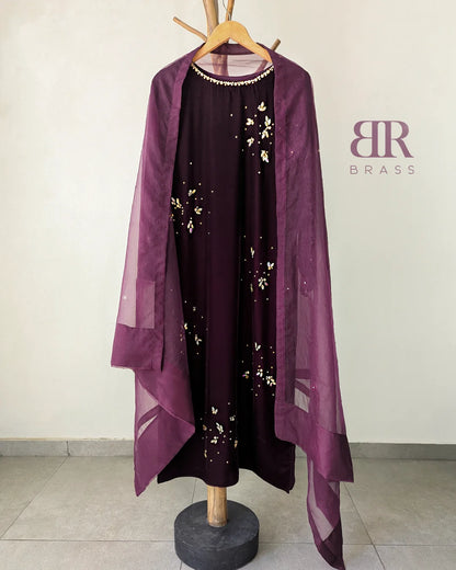 Winter Bloom 3 piece Luxury Velvet Hand embellished Set