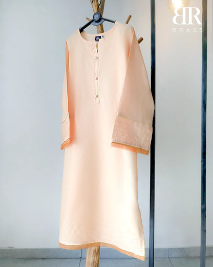 Tropical Peach – 2 Piece Cotton Lawn Solid Essentials