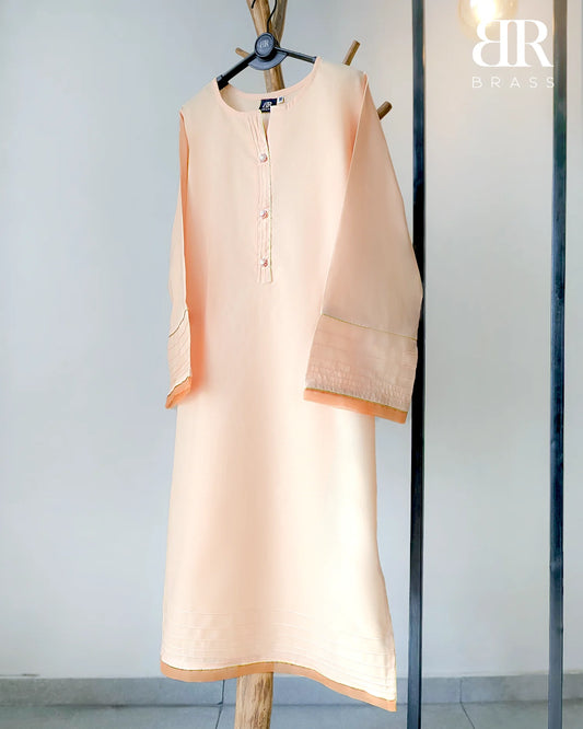 Tropical Peach – 2 Piece Cotton Lawn Solid Essentials