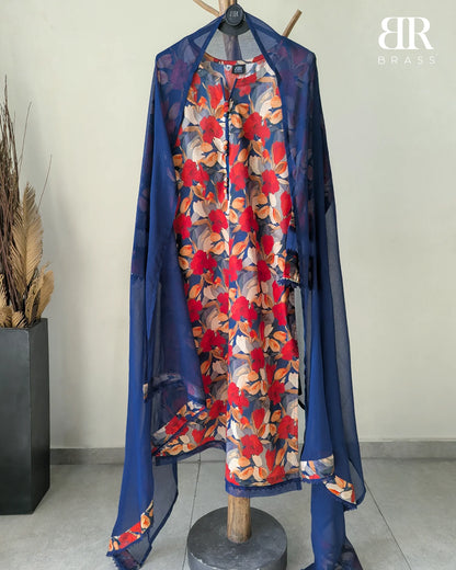 Midnight Bloom – 3 Piece Premium Lawn Suit