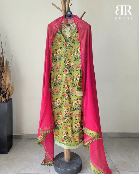 Verdant Bloom – 3 Piece Premium Lawn Suit