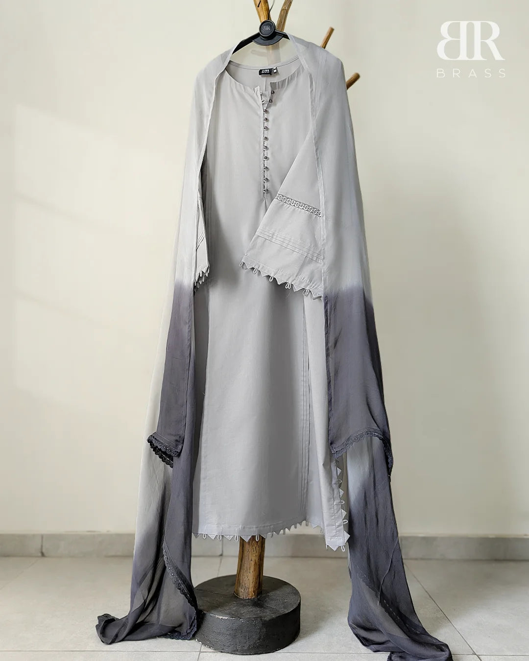 3 - Piece Pure Lawn Suit with Pure Chiffon Dupatta