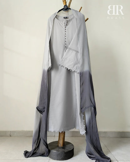 3 - Piece Pure Lawn Suit with Pure Chiffon Dupatta