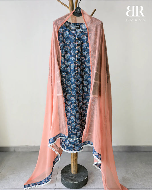 Azure Serenity – 3 Piece Premium Lawn Suit