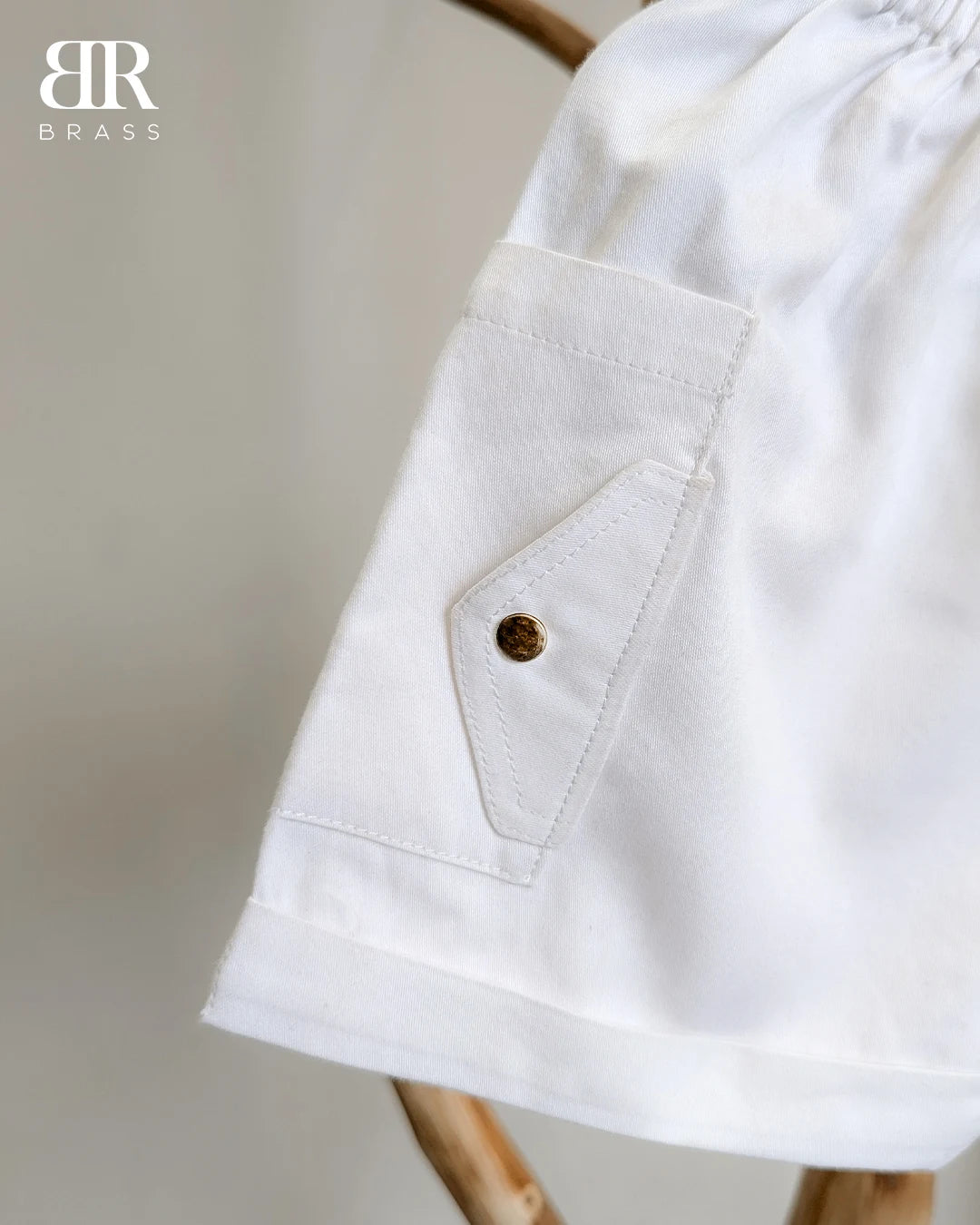 White Cotton Cargo Short