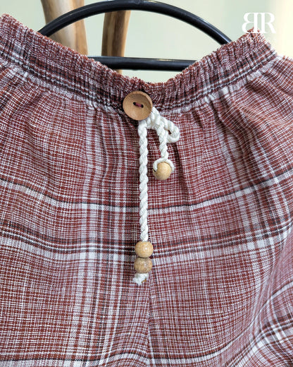 Checkered Shorts with wooden details