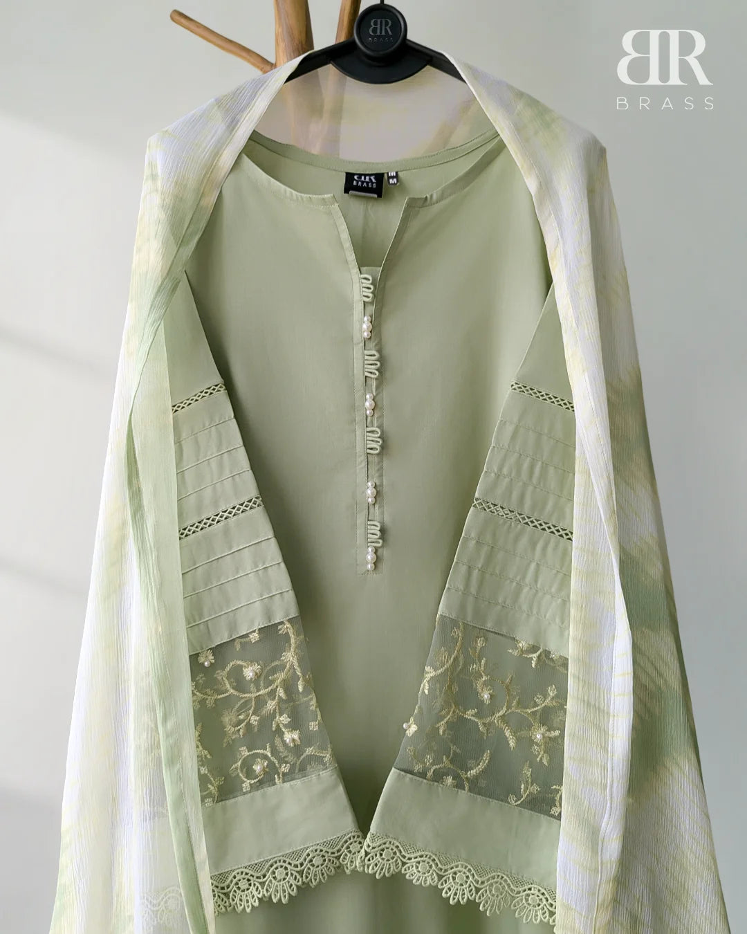 3 - Piece Pure Lawn Suit with Pure Chiffon Dupatta