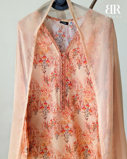 Peach Nectar – 3 Piece Premium Lawn Suit