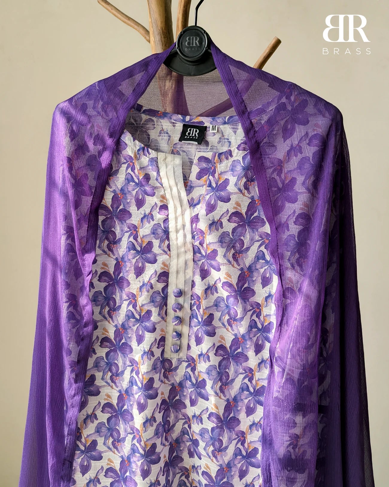 Violet Bloom – 3 Piece Premium Bana-Dora Lawn Suit