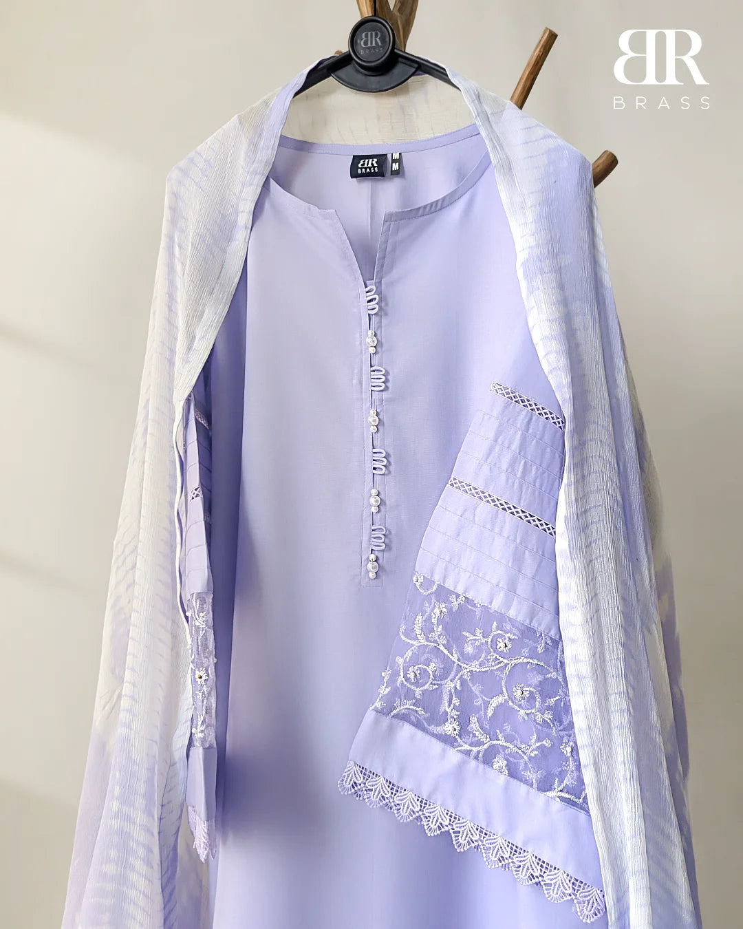 3 - Piece Pure Lawn Suit with Pure Chiffon Dupatta