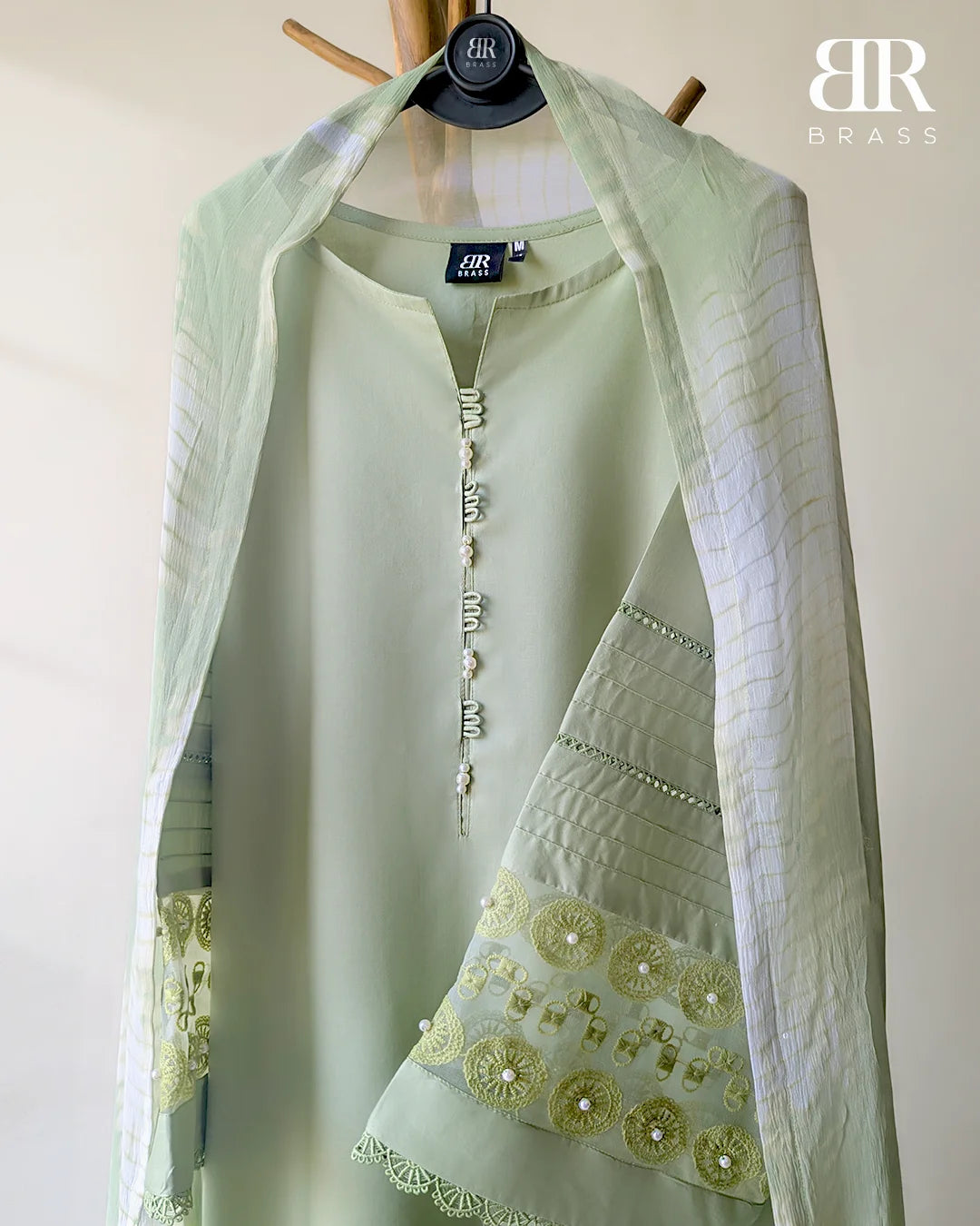 3 - Piece Pure Lawn Suit with Pure Chiffon Dupatta