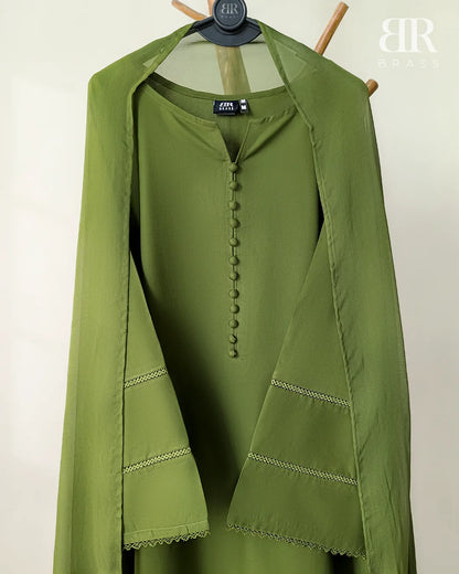 3 - Piece Pure Lawn Suit with Pure Chiffon Dupatta