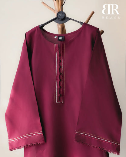 Dark Rose – 2 Piece Cotton Lawn Solid Essentials