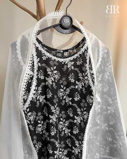 3-Piece Printed Premium Slub Lawn (Pret)