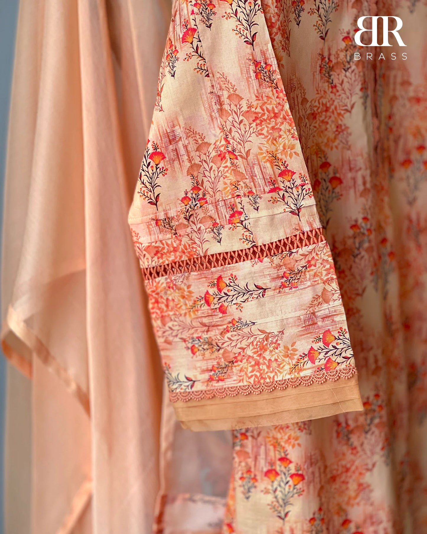 Peach Nectar – 3 Piece Premium Lawn Suit