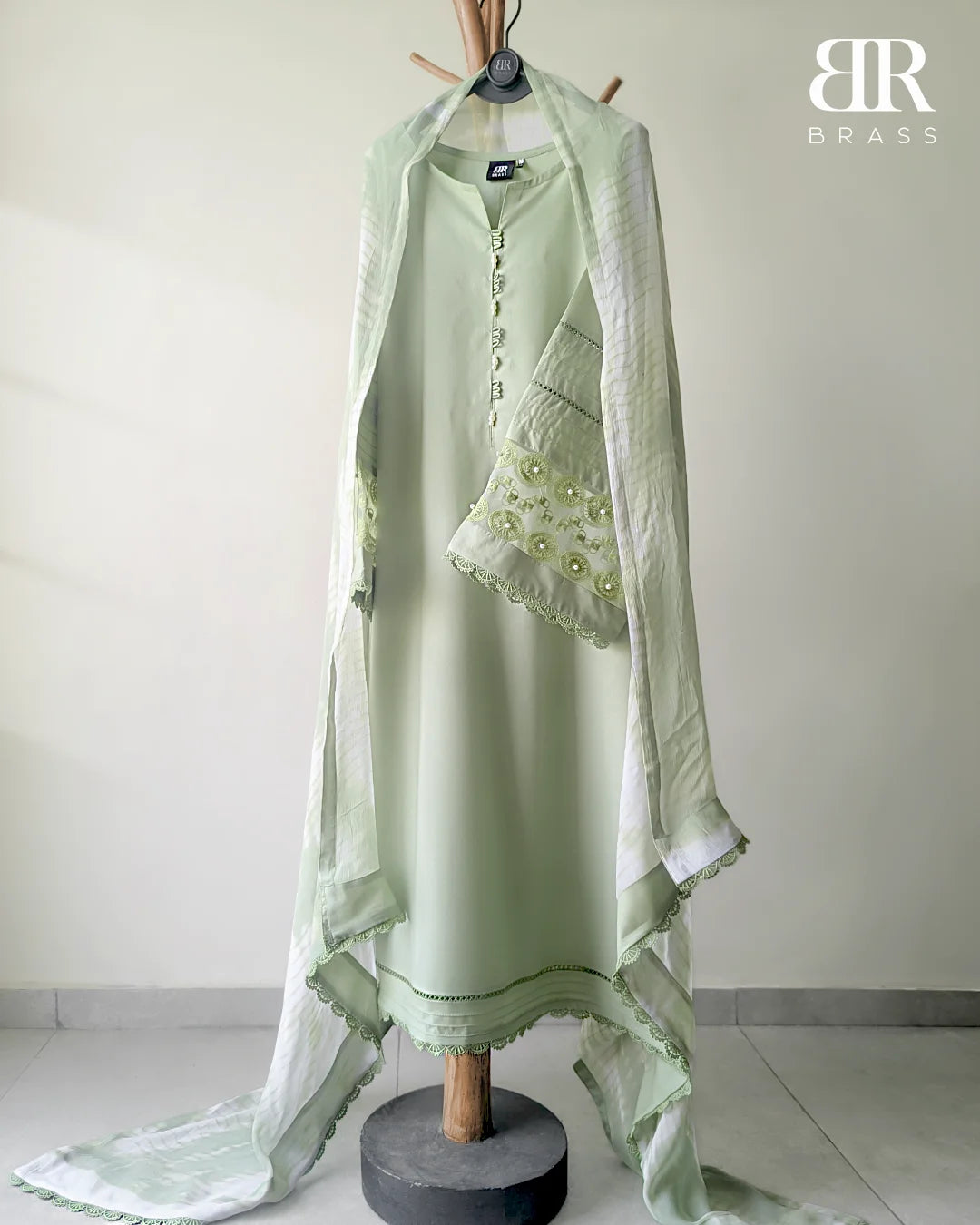 3 - Piece Pure Lawn Suit with Pure Chiffon Dupatta