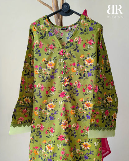 Verdant Bloom – 3 Piece Premium Lawn Suit