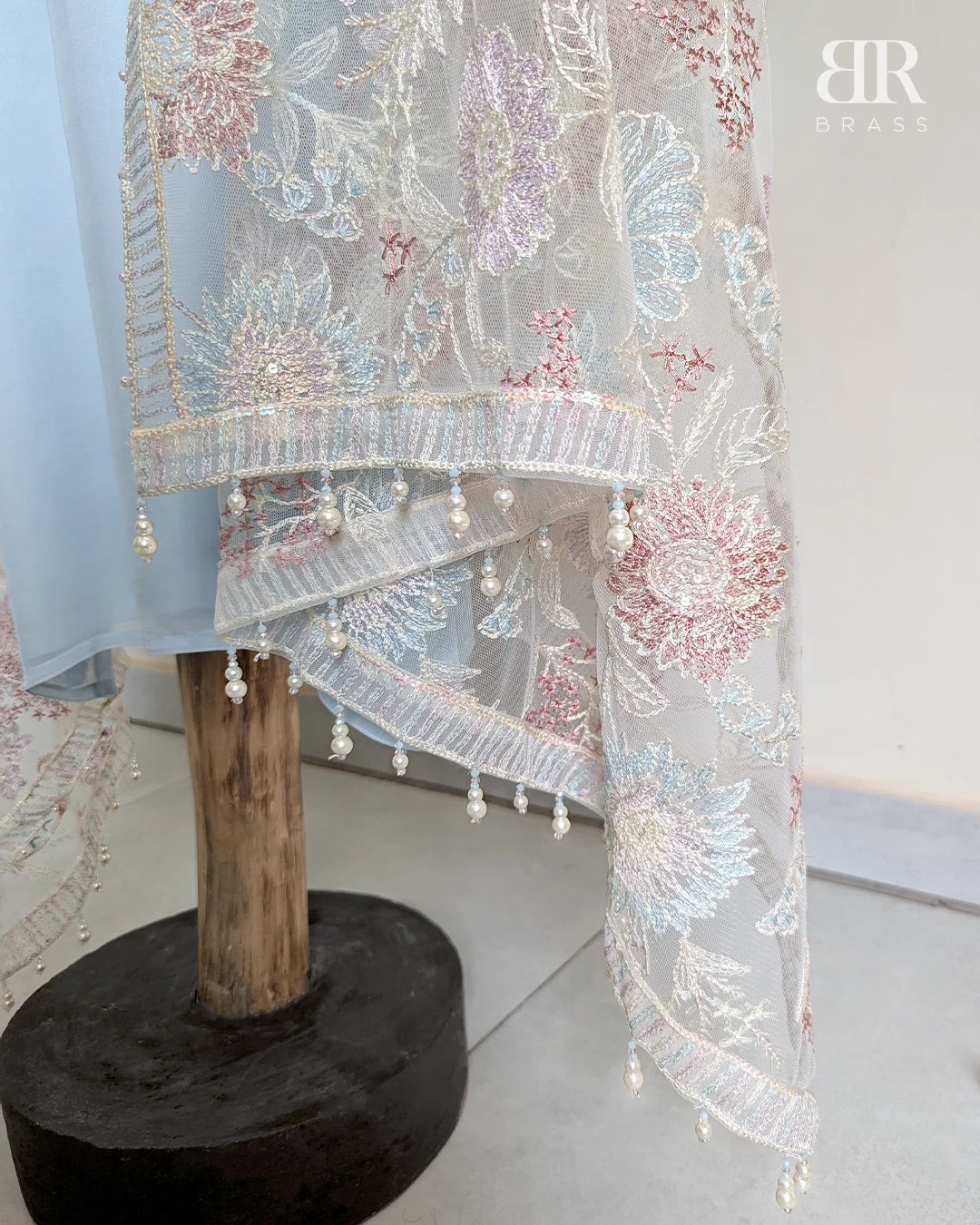 4 Piece Embroidered Chiffon Suit