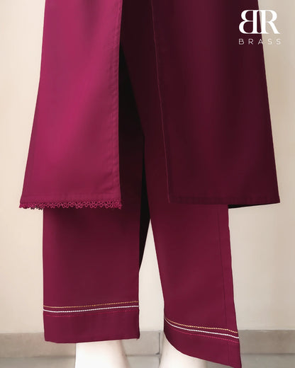 Dark Rose – 2 Piece Cotton Lawn Solid Essentials