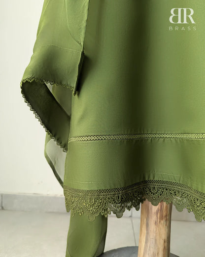 3 - Piece Pure Lawn Suit with Pure Chiffon Dupatta