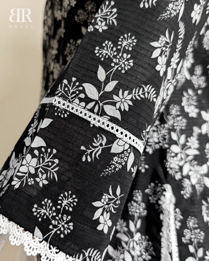 3-Piece Printed Premium Slub Lawn (Pret)