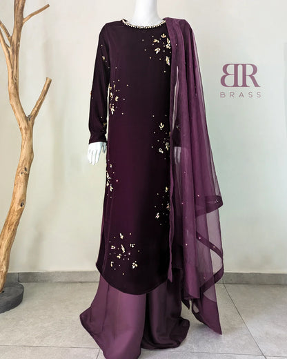 Winter Bloom 3 piece Luxury Velvet Hand embellished Set