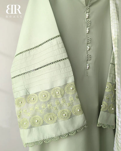 3 - Piece Pure Lawn Suit with Pure Chiffon Dupatta