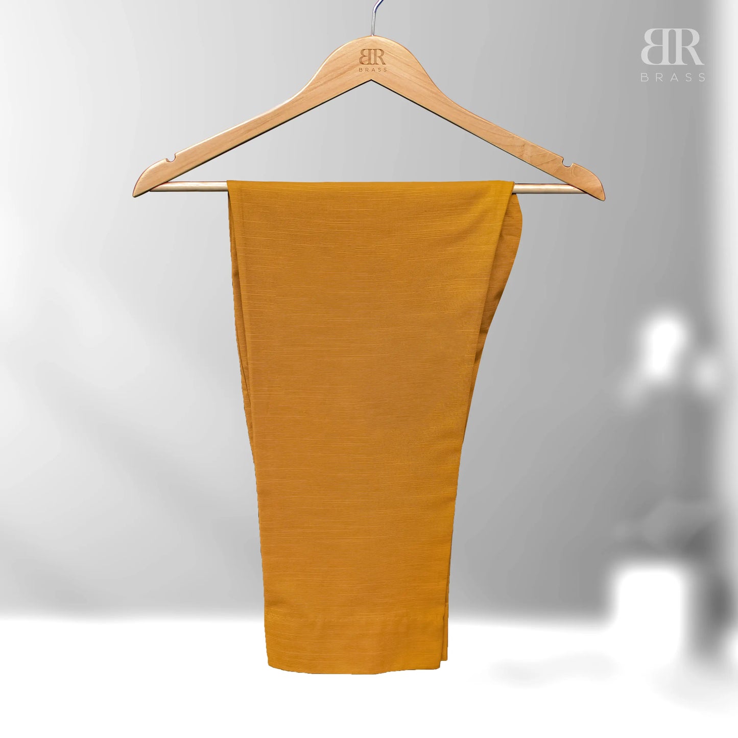 2 Piece - Embroidered Pure Slub Khaddar Stitched Suit (Mustard)