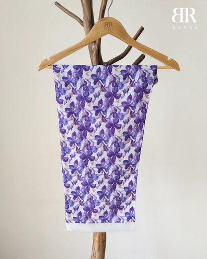 Violet Bloom – 3 Piece Premium Bana-Dora Lawn Suit